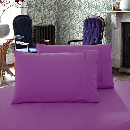 1000TC Premium Ultra Soft Standrad size Pillowcases 2-Pack - Purple - Mekamart Australia