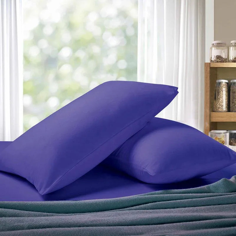 1000TC Premium Ultra Soft Standrad size Pillowcases 2-Pack - Royal Blue - Mekamart Australia