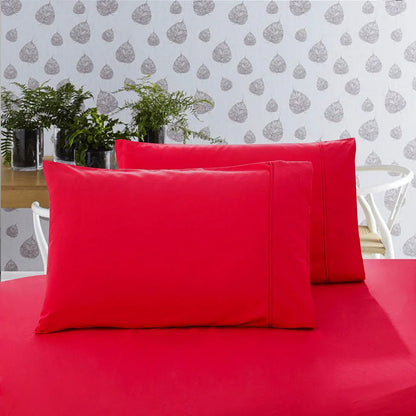 1000TC Premium Ultra Soft Standrad size Pillowcases 2-Pack - Red - Mekamart Australia