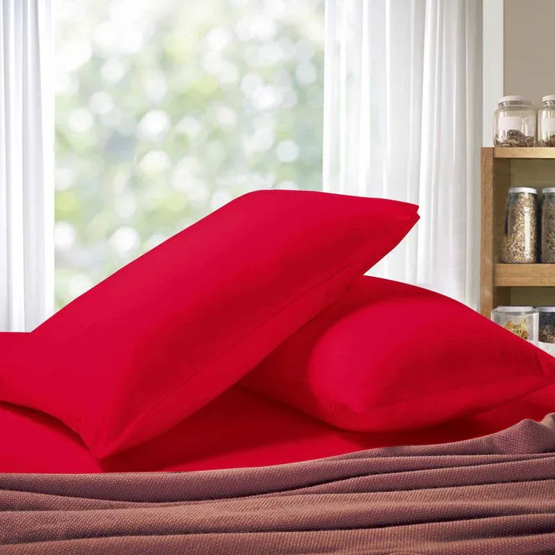 1000TC Premium Ultra Soft Standrad size Pillowcases 2-Pack - Red - Mekamart Australia