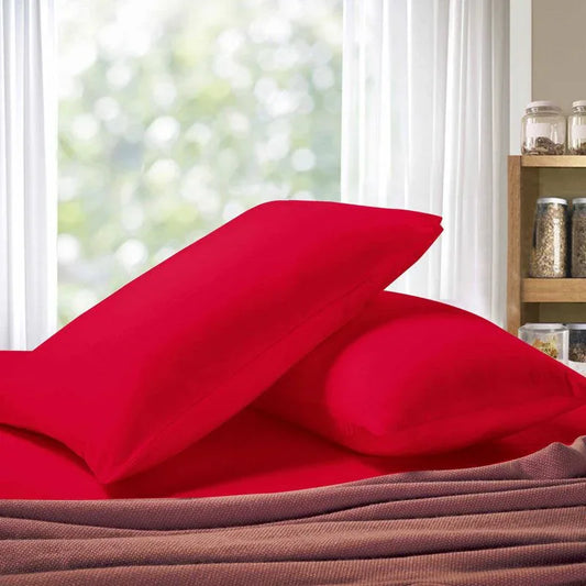 1000TC Premium Ultra Soft Standrad size Pillowcases 2-Pack - Red - Mekamart Australia