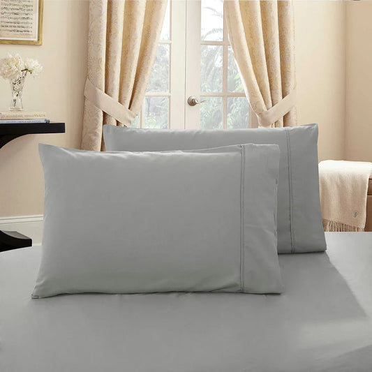 1000TC Premium Ultra Soft Standrad size Pillowcases 2-Pack - Grey - Mekamart Australia