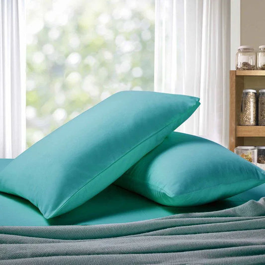 1000TC Premium Ultra Soft Standrad size Pillowcases 2-Pack - Teal - Mekamart Australia