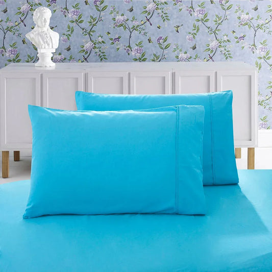1000TC Premium Ultra Soft Standrad size Pillowcases 2-Pack - Light Blue - Mekamart Australia