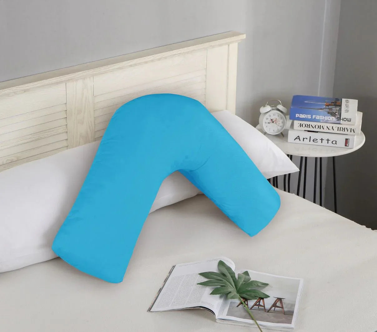 1000TC Premium Ultra Soft V SHAPE Pillowcase - Light Blue - Mekamart Australia