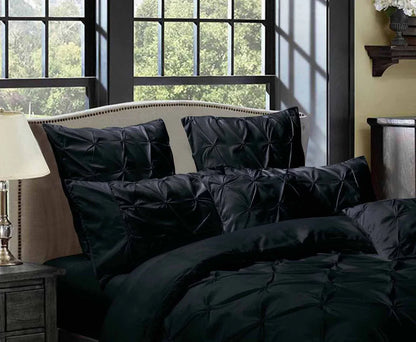 Diamond Pintuck Premium Ultra Soft King size Pillowcases 2-Pack - Black - Mekamart Australia