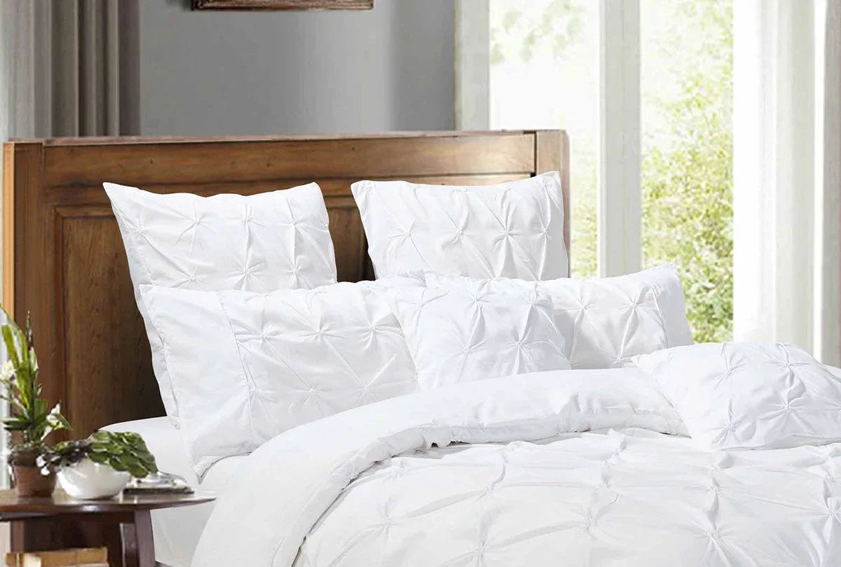 Diamond Pintuck Premium Ultra Soft Queen size Pillowcases 2-Pack -White - Mekamart Australia