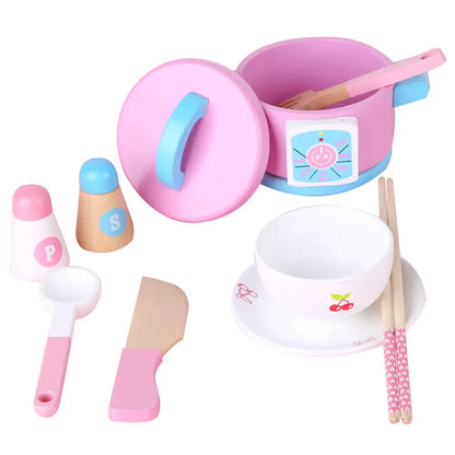 Kids Wooden Kitchen Tea Set Pretend Play - Mekamart Australia
