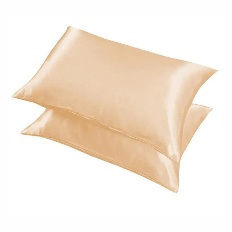 2 Pack Satin Pillowcases Luxury Soft Cushion Covers Bedroom Home Decor - Lake Blue - Mekamart Australia