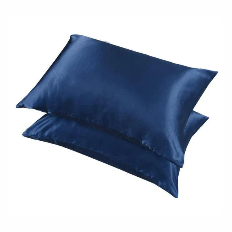 2 Pack Satin Pillowcases Luxury Soft Cushion Covers Bedroom Home Decor - Light Blue - Mekamart Australia