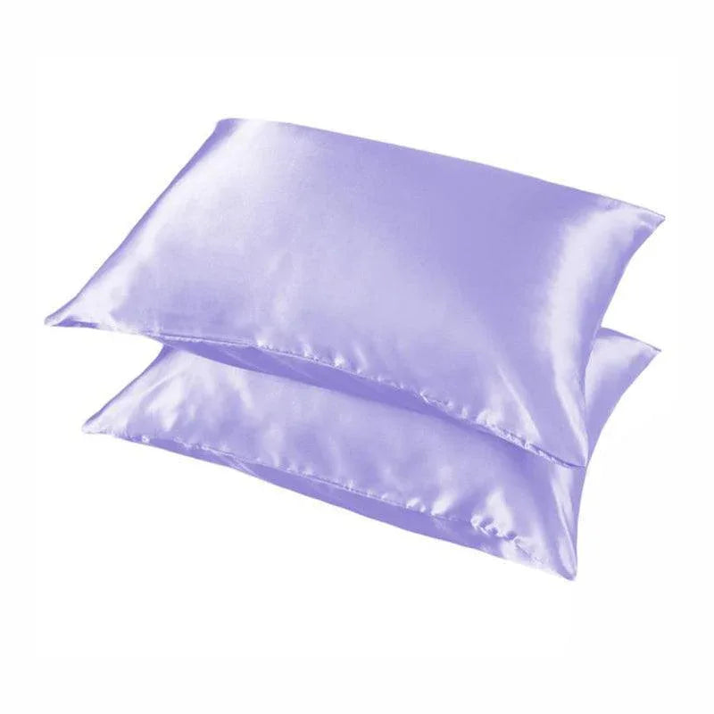 2 Pack Satin Pillowcases Luxury Soft Cushion Covers Bedroom Home Decor - Light Blue - Mekamart Australia