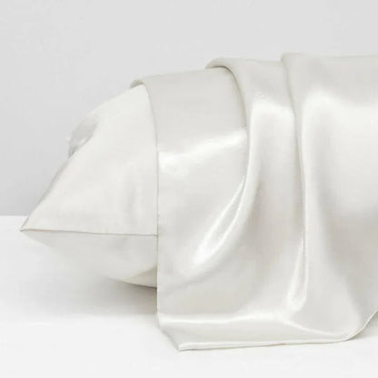 2 Pack Satin Pillowcases Luxury Soft Cushion Covers Bedroom Home Decor - Silver - Mekamart Australia