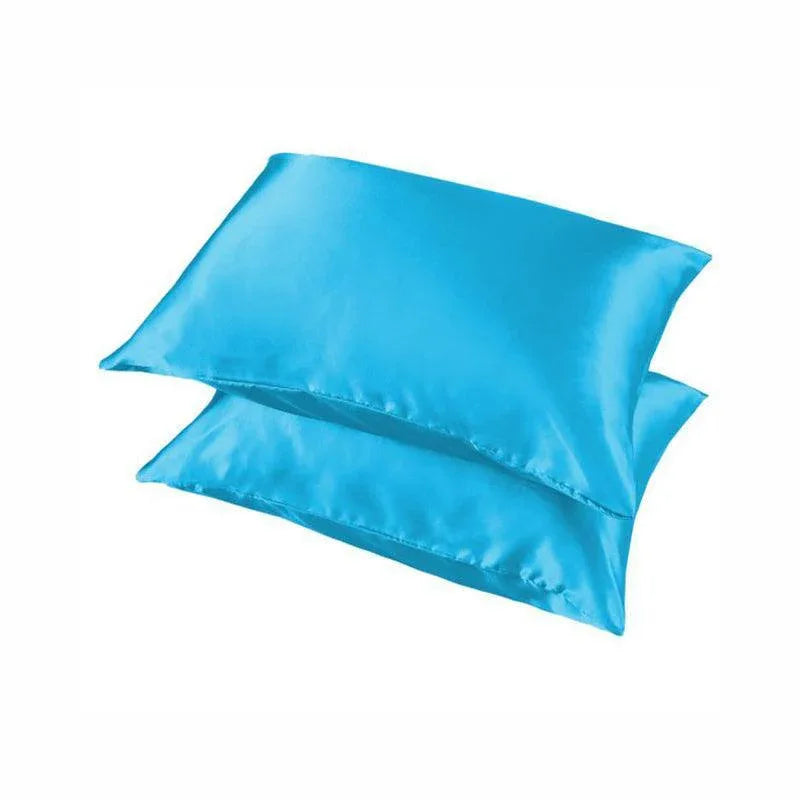 2 Pack Satin Pillowcases Luxury Soft Cushion Covers Bedroom Home Decor - Silver - Mekamart Australia