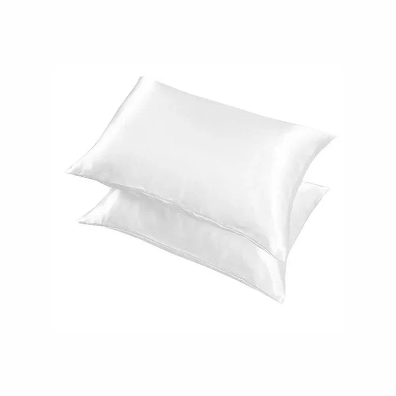 2 Pack Satin Pillowcases Luxury Soft Cushion Covers Bedroom Home Decor - Silver - Mekamart Australia