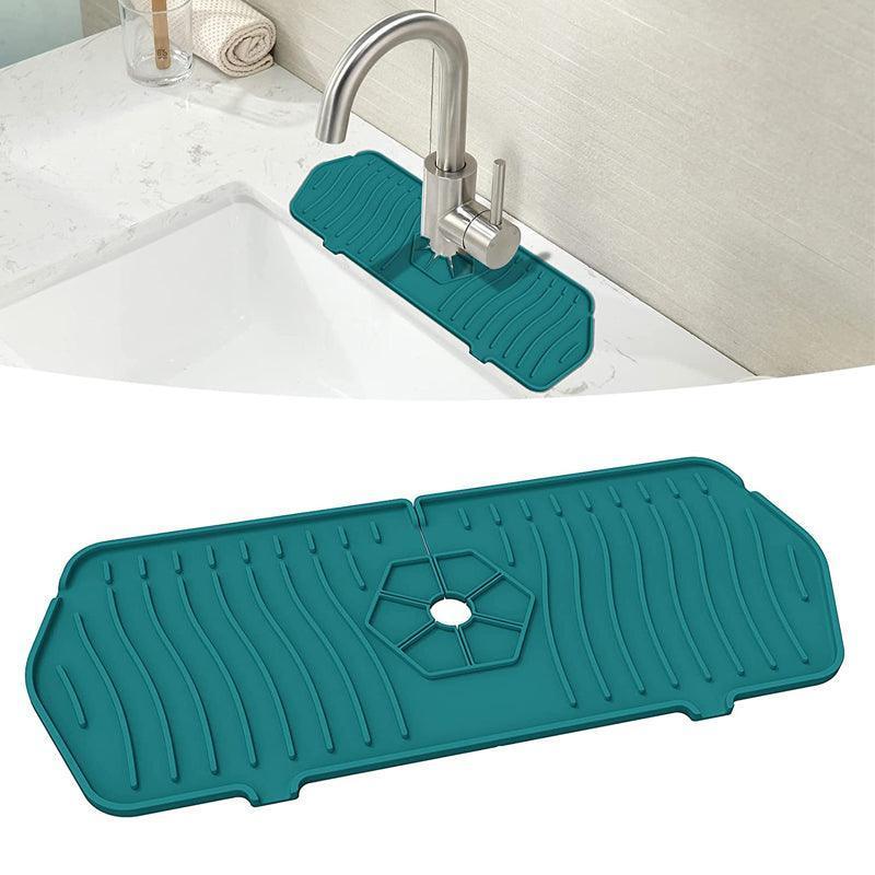 L Size Silicone Faucet Mat Kitchen Protector Faucet Absorbent Mat Sink Splash Guard - Grey - Mekamart Australia