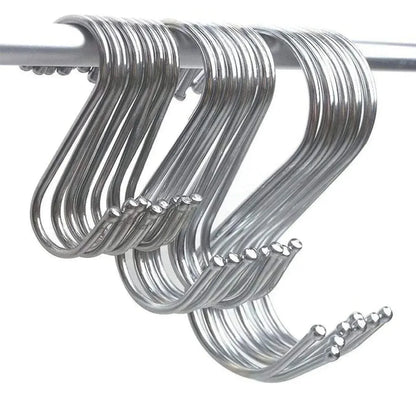 12cm Stainless Steel S Shape Hooks Kitchen Hanger Rack Clothes Hanging Plant Holders - 20PCS - Mekamart Australia