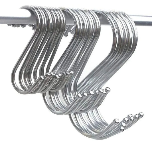 12cm Stainless Steel S Shape Hooks Kitchen Hanger Rack Clothes Hanging Plant Holders - 20PCS - Mekamart Australia