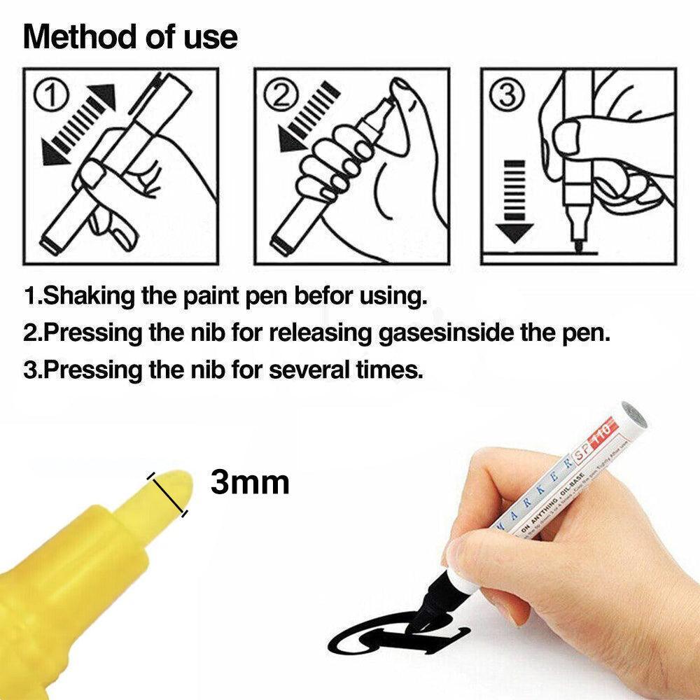 Multicolour Permanent Paint Marker Pens for Tyre Metal Glass Rubber - Orange