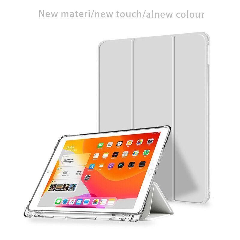 Shockproof Silicone iPad Air 3 Cover with Pencil Slot and Smart Wake - Lavender Grey