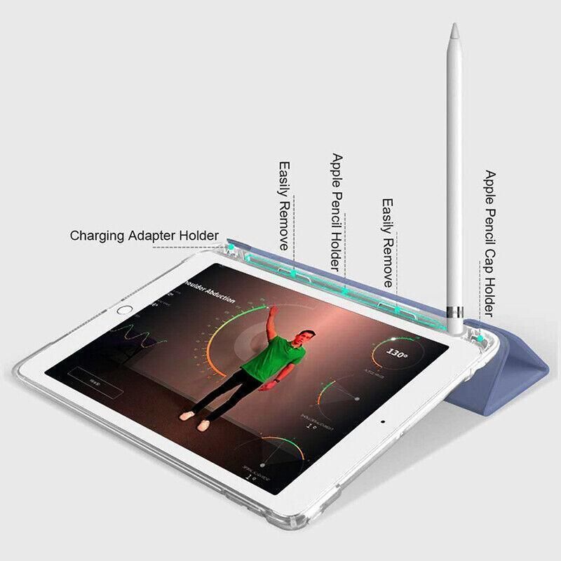 Shockproof Silicone iPad Air 3 Cover with Pencil Slot and Smart Wake - Lavender Grey