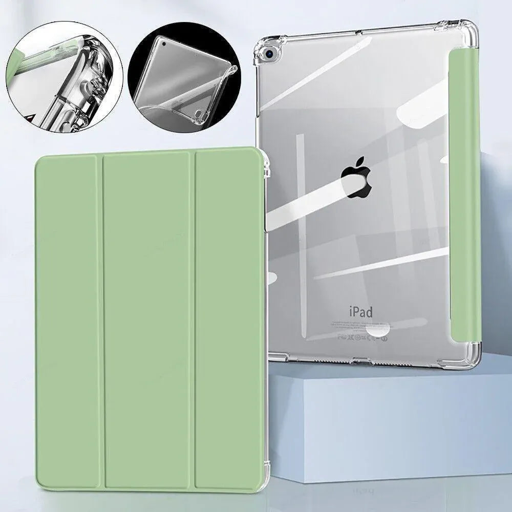 Shockproof Silicone iPad Air 4 Cover with Pencil Slot and Smart Wake - Dark Green