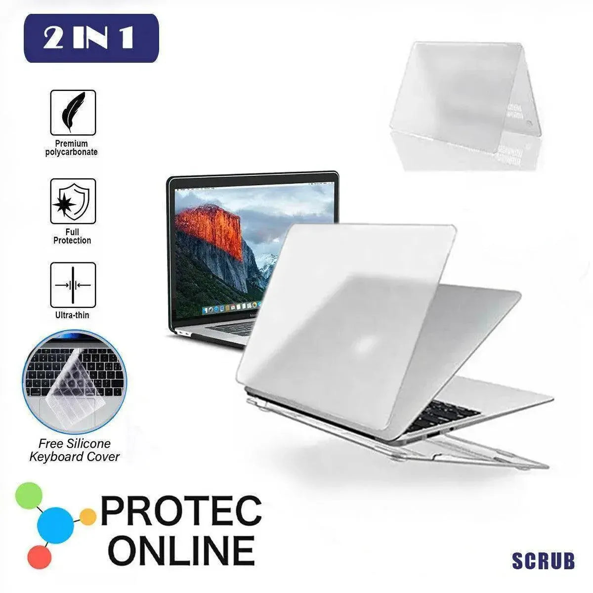 Frosted Transparent Case with Keyboard Cover for MacBook 13 to 16 Inch - Mackbook 16 Pro (A2141)