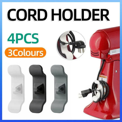 Cord Organizer Wrap Holder 4pcs Kitchen Appliance Cable Winder Adhesive Clip - 4PCS White - Mekamart Australia