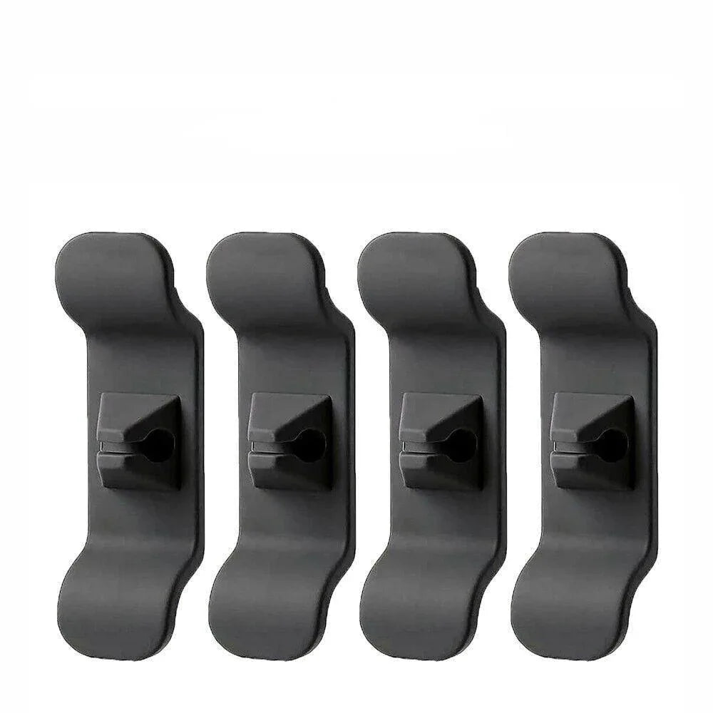Cord Organizer Wrap Holder 4pcs Kitchen Appliance Cable Winder Adhesive Clip - 2PCS White+2PCS Black - Mekamart Australia