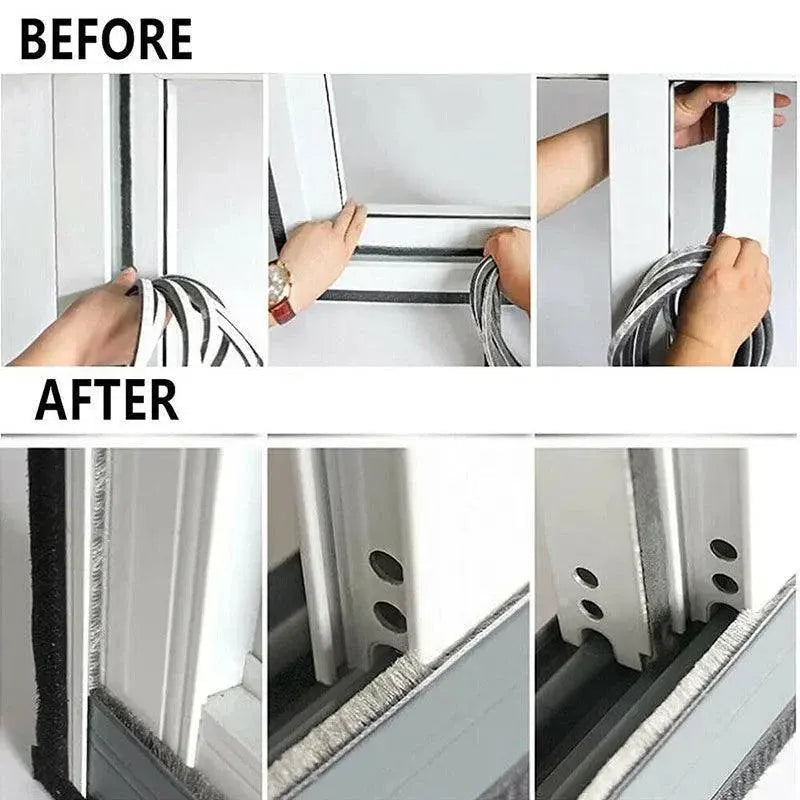 10M Hairy Seal Brush for Door & Window Draught Exclusion - 5x6mm（10M）