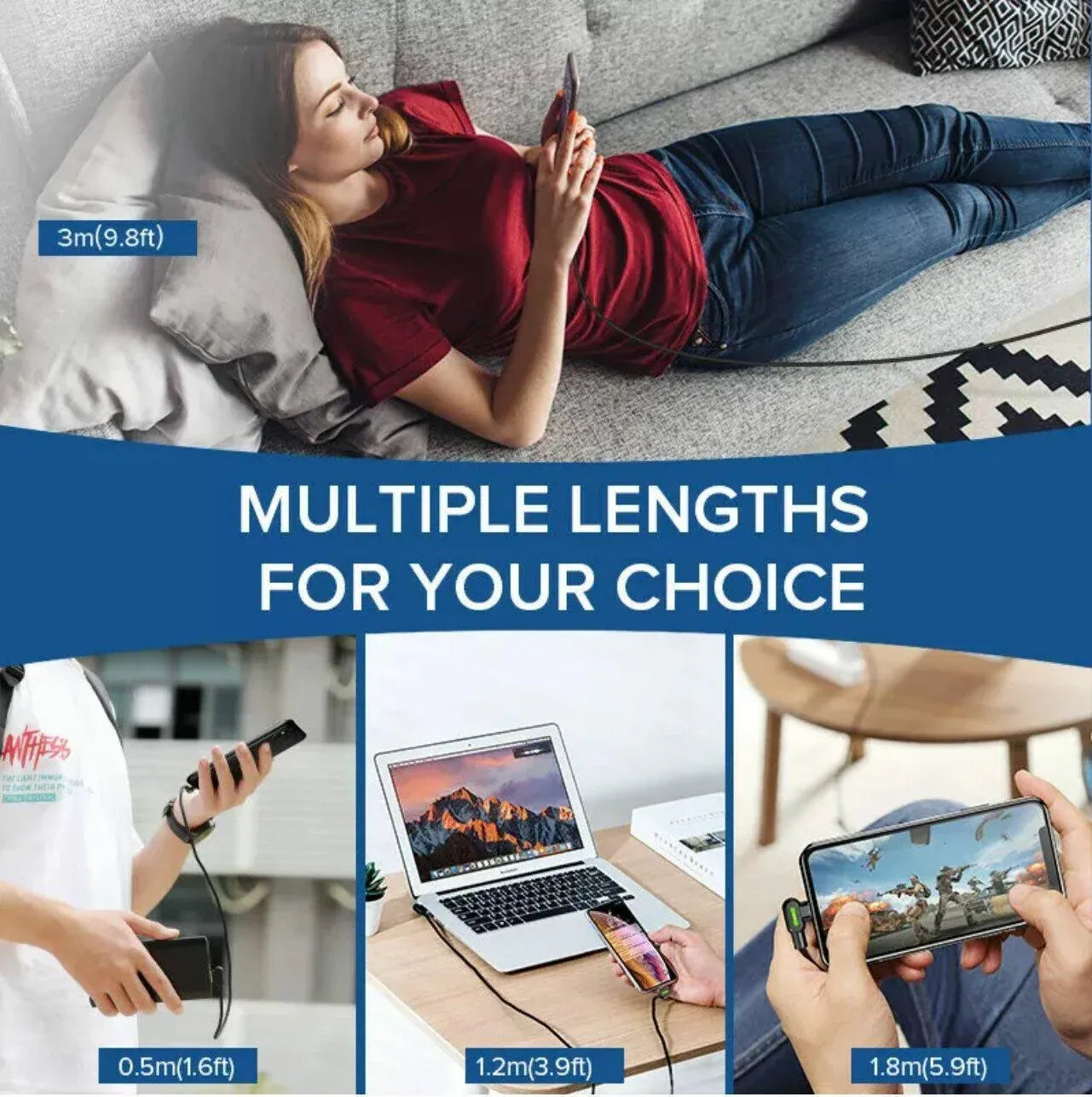 Mcdodo Fast Usb Cable Heavy Duty Charging Syn Charger Iphone 90 Degree Angle - 3m