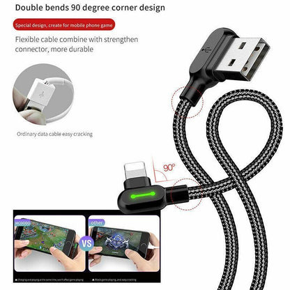 Mcdodo Fast Usb Cable Heavy Duty Charging Syn Charger Iphone 90 Degree Angle - 3m