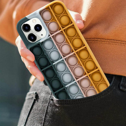 Blue-White Pop Fidget Toys Push It Bubble Phone Case For Iphone - iPhone7/8