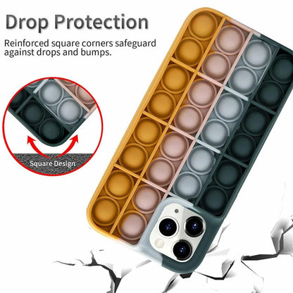 Blue-White Pop Fidget Toys Push It Bubble Phone Case For Iphone - iPhone XS MAX