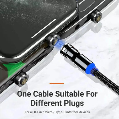 540 Degree Rotating Magnetic Charging Cable USB Data Cord for iPhone 1m 2m 3m - 3m