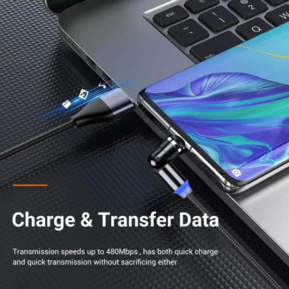 540 Degree Rotating Magnetic Charging Cable USB Data Cord for iPhone 1m 2m 3m - 3m