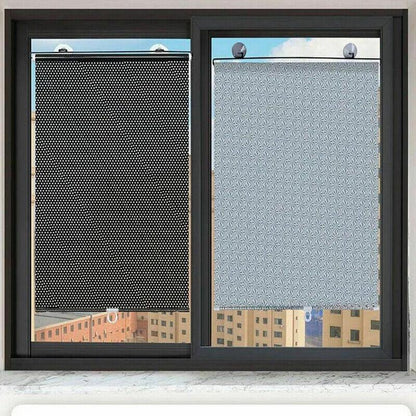 Silver Roller Blinds Suction Cup Sunshade Blackout Curtains Car Home Window Curtains - 58 X 125 CM - Mekamart Australia