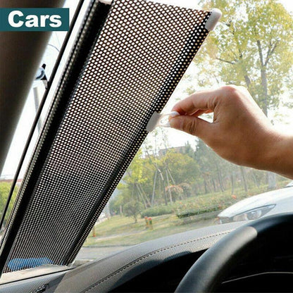 Silver Roller Blinds Suction Cup Sunshade Blackout Curtains Car Home Window Curtains - 40 X 60 CM - Mekamart Australia