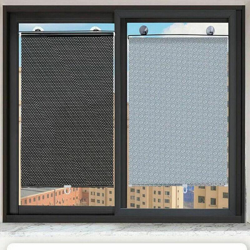 Silver Roller Blinds Suction Cup Sunshade Blackout Curtains Car Home Window Curtains - 40 X 60 CM - Mekamart Australia
