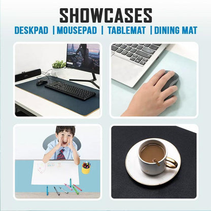 60*30Cm Leather Mouse Pad Gaming Waterproof Mousepad Desk Mat Anti-Slip Rubber - Grey
