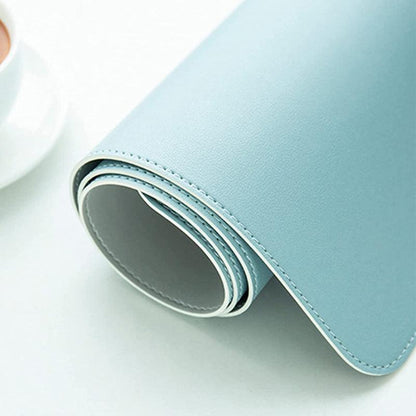 Large Leather Mouse Pad 80x40cm Desk Mat Gaming Extended Waterproof Anti Slip - Dark Blue