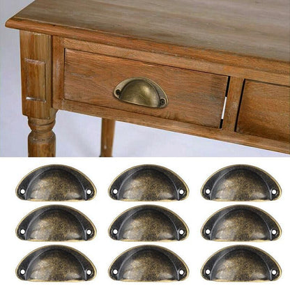 30X Modern Cup Cabinet Handle Knob Drawer Furniture Door Pull Shell Cupboard - Black