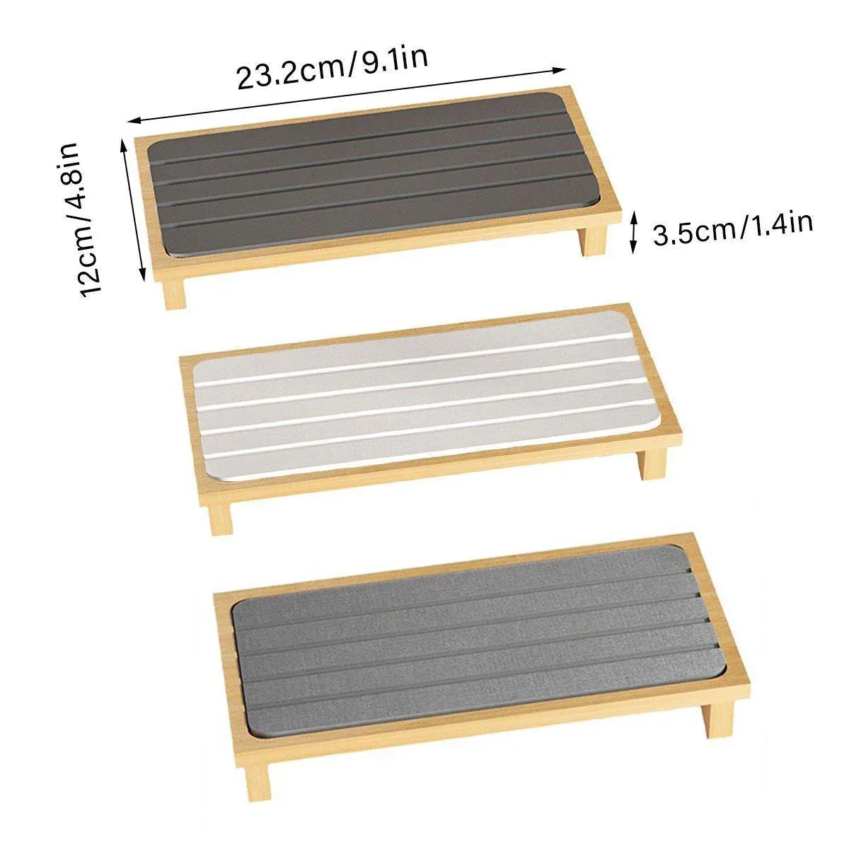 Countertop Absorbent Drainage Mat Sink Splash Pad Bathroom Tray Water Catcher - Dark Grey - Mekamart Australia