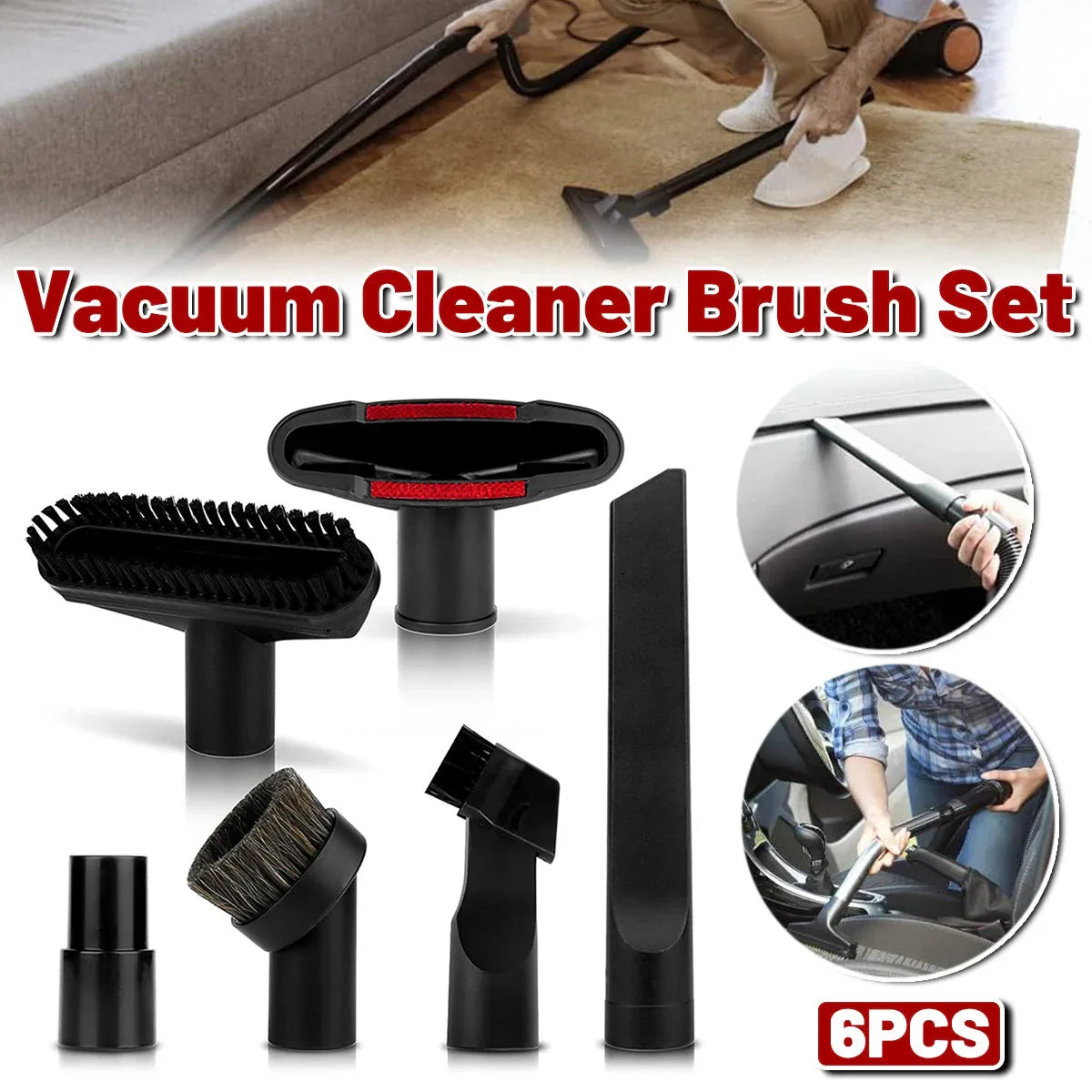 6pcs Vacuum Cleaner Accessory Suction Head Suitable for 32mm Inner Diameter Fit - Mekamart Australia
