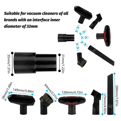 6pcs Vacuum Cleaner Accessory Suction Head Suitable for 32mm Inner Diameter Fit - Mekamart Australia