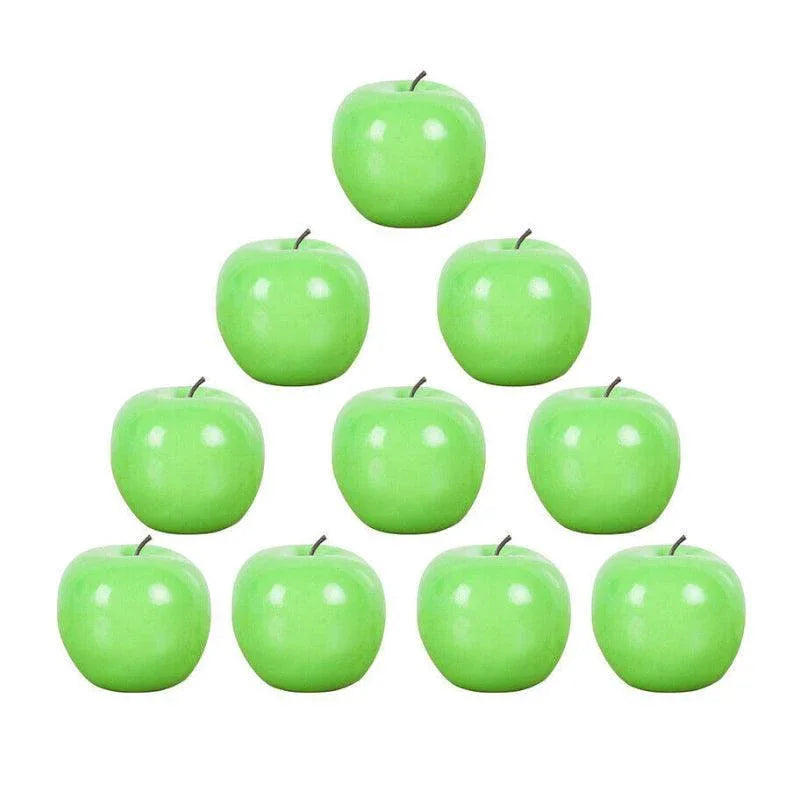 10 X Artificial Green or Red Apples for Home Party Wedding and Shop Decor - Green - Mekamart Australia