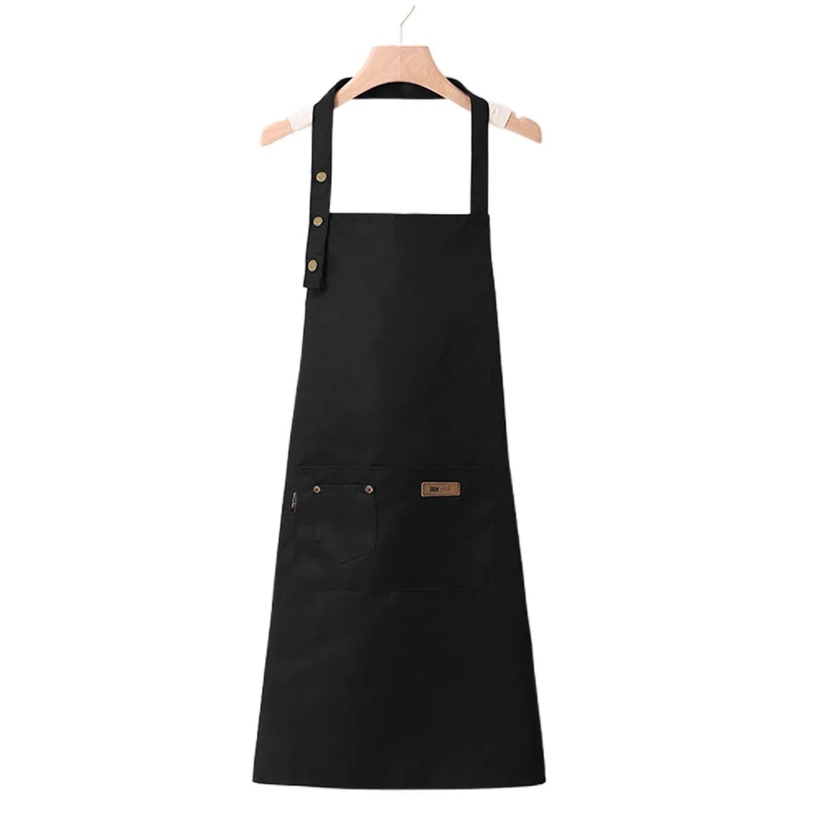 Adjustable Work Apron Neck Strap Waist Tie Kitchen Cooking Bib Apron Men Women - Black - Mekamart Australia
