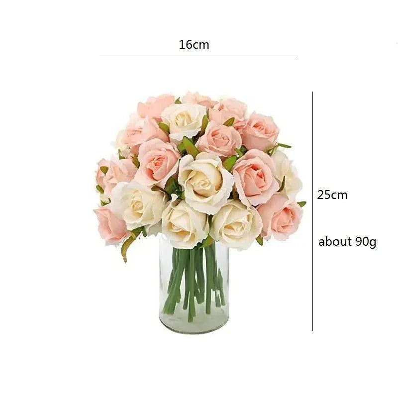 12 Heads Silk Rose Artificial Flowers Fake Bouquet - modena - Mekamart Australia