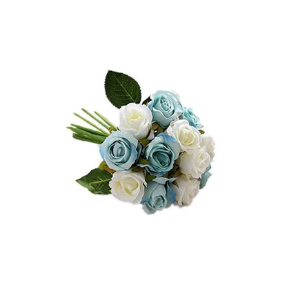 12 Heads Silk Rose Artificial Flowers Fake Bouquet - modena - Mekamart Australia