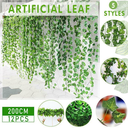 12 X 2M Artificial Ivy Vine Fake Foliage Flower Hanging Leaf Garland Plant Party - Begonia Leaves - Mekamart Australia