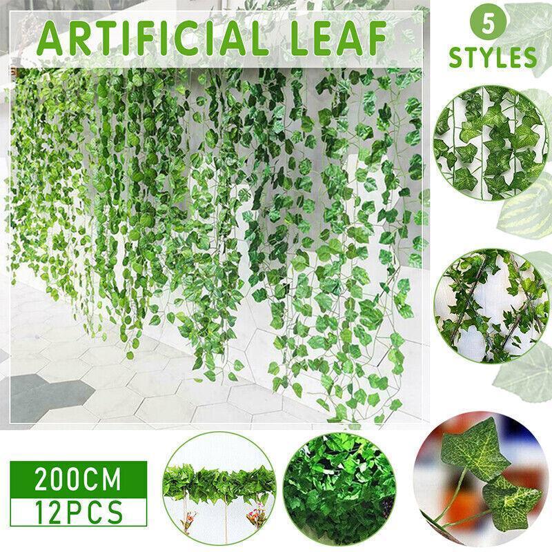 12 X 2M Artificial Ivy Vine Fake Foliage Flower Hanging Leaf Garland Plant Party - Scindapsus Leaves - Mekamart Australia